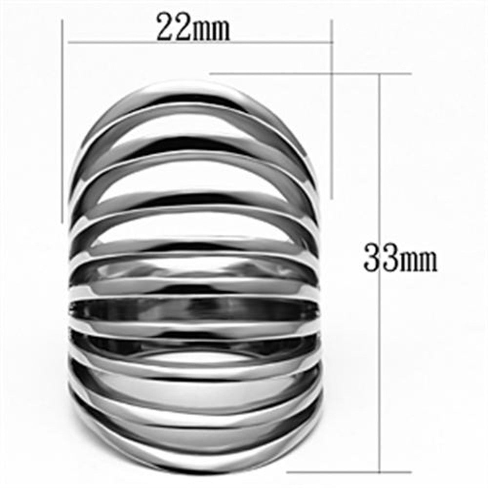 ARTK665 Stainless Steel 33mm Wide Solid High Polished Fashion Ring Women's Size 5-10